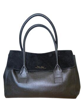 India Hicks "Fussy Sarah" Bag in Black Suede and Leather